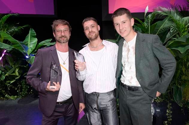 Paul Ertl, Hannes Hirsch and Lorenz Hochhuth at the Aftershow Party after the 24 First Steps Awards at the Theater des Westens Berlin, 08 10 2023 Foto:xF.xKernx xFuturexImagex fist_steps_3248