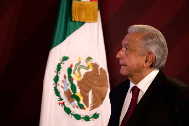 October 9, 2023, Mexico City, Mexico: President Andres Manuel Lopez Obrador calls for peace and UN intervention to have a resolution that helps dialogue between the states of Israel and Palestine, he indicated at the press conference at the National Palace in Mexico City. on October 9, 2023 in Mexico City, Mexico Mexico City Mexico - ZUMAe321 20231009_zia_e321_019 Copyright: xLuisxBarronx
