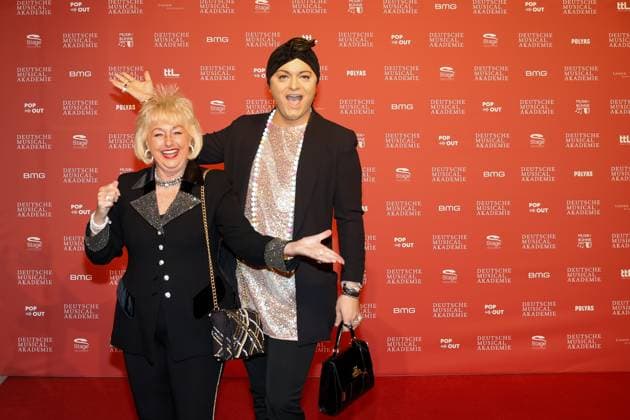Stefanie Simon, Julian F M Stöckel at the award ceremony of the German Musical theater PReises 2023 at the Theater des Westens, Berlin