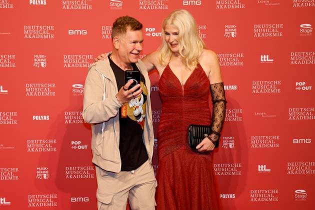 Peter Plate, Lieselotte Recznicek at the presentation of the German Musical theater PReises 2023 at the Theater des Westens, Berlin