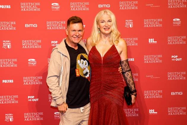 Peter Plate, Lieselotte Reznicek at the presentation of the German Musical theater PReises 2023 at the Theater des Westens, Berlin