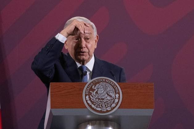Mexico s President Lopez Obrador Briefing Conference October 10, 2023, Mexico City, Mexico: Mexico s President, Andres Manuel Lopez Obrador gestures while speak during the daily briefing conference at National Palace. on October 10, 2023 in Mexico City, Mexico. (Photo by Alex Dalton Eyepix Group) Copyright: xAlexxDaltonx xEyepixxGroupx IMG_4789