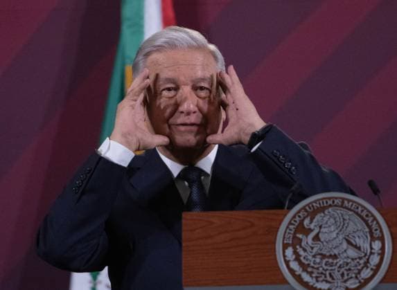 Mexico s President Lopez Obrador Briefing Conference October 10, 2023, Mexico City, Mexico: Mexico s President, Andres Manuel Lopez Obrador gestures while speak during the daily briefing conference at National Palace. on October 10, 2023 in Mexico City, Mexico. (Photo by Alex Dalton Eyepix Group) Copyright: xAlexxDaltonx xEyepixxGroupx IMG_4817