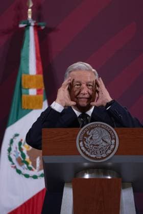 Mexico s President Lopez Obrador Briefing Conference October 10, 2023, Mexico City, Mexico: Mexico s President, Andres Manuel Lopez Obrador gestures while speak during the daily briefing conference at National Palace. on October 10, 2023 in Mexico City, Mexico. (Photo by Alex Dalton Eyepix Group) Copyright: xAlexxDaltonx xEyepixxGroupx IMG_4819