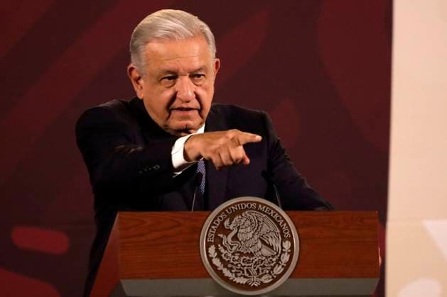 President of Mexico, Andres Manuel Lopez Obrador signs IMSS Wellbeing Health Plan October 10, 2023, Mexico City, Mexico: The president of Mexico, Andres Manuel Lopez Obrador at the daily morning briefing before reporters at the National Palace in Mexico City. on October 10, 2023 in Mexico City, Mexico (Photo by Luis Barron Eyepix Group). Copyright: xLuisxBarronx xEyepixxGroupx LB_20231010_SALUD15