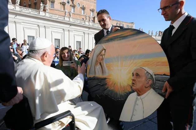 News Themen der Woche KW41 News Bilder des Tages Vatikan, Papst Franziskus Generalaudienz ITALY - POPE FRANCIS DURING HIS WEEKLY GENERAL AUDIENCE AT THE VATICAN - 2023 10 11 Italy, Rome, Vatican, 2023 10 11. Pope Francis during his weekly general audience in St Peter s Square at the Vatican. Photograph by Vatican Media Catholic Press Photo VATICAN VATICAN  Copyright: xIPA ABACAx BRIPA20231011_357 IPA ABACAx BRIPA20231011_357