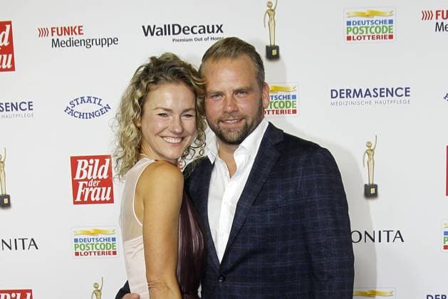 Rhea Harder and her husband Joerg Vennewald at the award ceremony Goldene Bild der Frau on 11 10 2023 in Hamburg Goldene Bild der Frau award ceremony 2023 in Hamburg