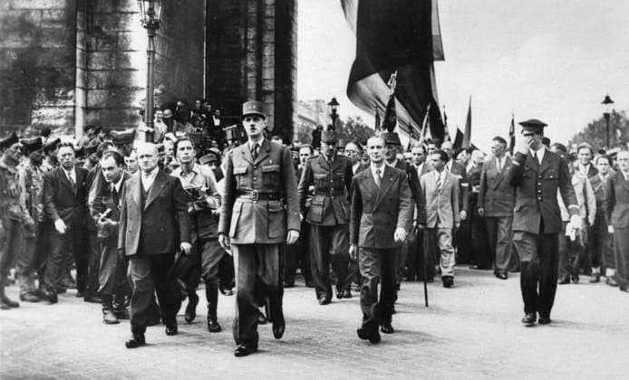 RECORD DATE NOT STATED Charles de Gaulle, leader of the Free French in Paris Charles de Gaulle, leader of the Free French in Paris. Date: 1944  Copyright: Gemini Picture No. 10639569