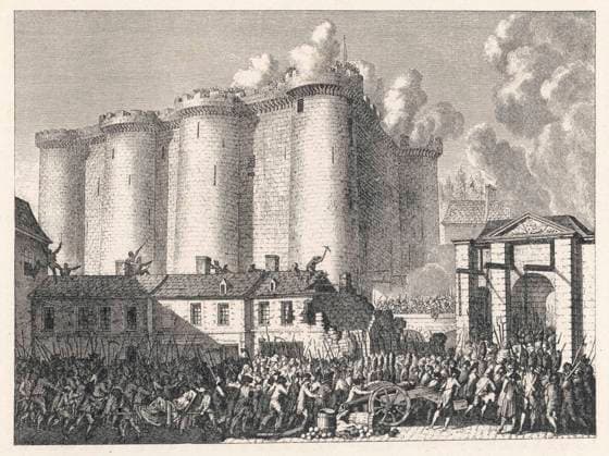 RECORD DATE NOT STATED FALL OF THE BASTILLE The Revolutionaries storming the Bastille, including the destruction of the surrounding buildings using pix-axes. Date: 14 July 1789  Copyright: Gemini Picture No. 10068117