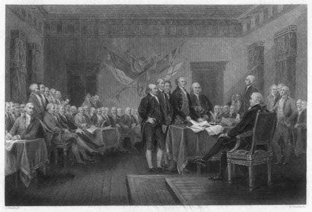 RECORD DATE NOT STATED INDEPENDENCE DECLARATION The signing of the Declaration of Independence in Philadelphia Date: 4 July 1776  Copyright: Gemini Picture No. 10086290
