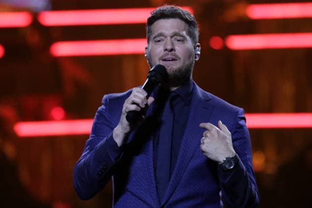 Michael Buble ˜Higher Tour ˜ Live Concert October 12, 2023, Mexico City, Mexico: Canadian singer Michael Buble performs on stage during their Higher Tour 2023 at Mexico City Arena. on October 12, 2023 in Mexico City, Mexico. (Photo by Ismael Rosas Eyepix Group) Copyright: xIsmaelxRosas xEyepixxGroupx IR_12102023_101361