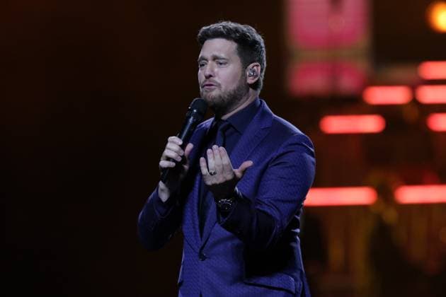 Michael Buble ˜Higher Tour ˜ Live Concert October 12, 2023, Mexico City, Mexico: Canadian singer Michael Buble performs on stage during their Higher Tour 2023 at Mexico City Arena. on October 12, 2023 in Mexico City, Mexico. (Photo by Ismael Rosas Eyepix Group) Copyright: xIsmaelxRosas xEyepixxGroupx IR_12102023_101363