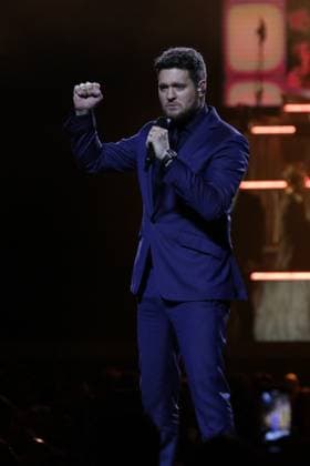 Michael Buble ˜Higher Tour ˜ Live Concert October 12, 2023, Mexico City, Mexico: Canadian singer Michael Buble performs on stage during their Higher Tour 2023 at Mexico City Arena. on October 12, 2023 in Mexico City, Mexico. (Photo by Ismael Rosas Eyepix Group) Copyright: xIsmaelxRosas xEyepixxGroupx IR_12102023_101365