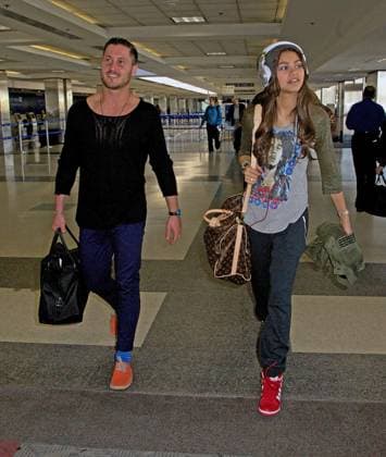 EXCLUSIVE Zendaya Coleman and her Dancing With the Stars partner Val Chmerkovskiy catch a flight out of Los Angeles 92471, EXCLUSIVE - LOS ANGELES, CALIFORNIA - Wednesday March 13, 2013. Zendaya Coleman and her Dancing With the Stars partner Val Chmerkovskiy head into LAX to catch a flight out of Los Angeles. The Disney Channel star will be the youngest contestant on the 16th season of the dancing competition. , Credit:PacificCoastNews.com Avalon USA, Los Angeles  Copyright: xPacificCoastNews.comx xAvalonx 0518860722