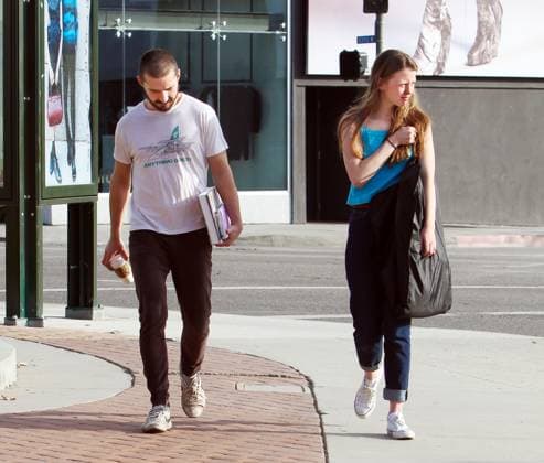 EXCLUSIVE Actor Shia LaBeouf grabs some coffee for his Nymphomaniac co-star girlfriend Mia Goth as they spend the day together 88583, LOS ANGELES, CALIFORNIA - Friday December 21, 2012. EXCLUSIVE Actor Shia LaBeouf grabs some coffee for his Nymphomaniac co-star girlfriend Mia Goth before taking her for some shopping at Marc Jacobs on Melrose Ave in West Hollywood. The pair are controversially slated to perform un-simulated sex on camera for the Lars von Trier film. , Credit:Vanessa Pacheco , PacificCoastNews.com Avalon USA, Los Angeles  Copyright: xVanessaxPachecox,xPacificCoastNews.comx xAvalonx 0518913801