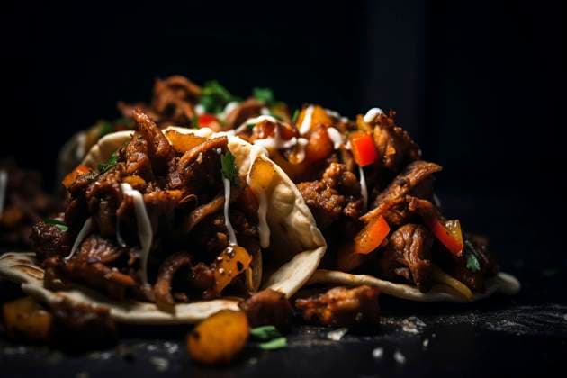 A vibrant arrangement of traditional Mexican dishes showcasing the rich flavors and culture. Mexican Food Delight Copyright: xFilippoxCarlotx COMM (12259)