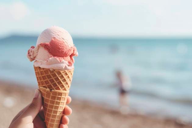 Delectable ice cream cone set against a vibrant summer-themed backdrop. Summer Bliss Ice Cream Cone Copyright: xFilippoxCarlotx COMM (14096)