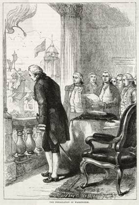 RECORD DATE NOT STATED America - Inauguration Of Washington At New York George Washington After His Installation As President In New York Date: 30 April 1789  Copyright: Gemini Picture No. 12152263