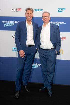 Axel Springer Award 2023 Thomas Fuhr and Michael Rauterkus at the Axel Springer Award 2023 in the Axel Springer New Building on 17 10 2023 in Berlin Copyright: xEventpressxKochanx
