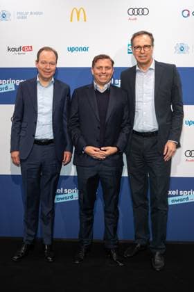 Axel Springer Award 2023 Julian Deutz, Konstantin Sixt and Peter Würtenberger at the Axel Springer Award 2023 in the Axel Springer New Building on 17 10 2023 in Berlin Copyright: xEventpressxKochanx