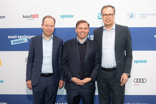 Axel Springer Award 2023 Julian Deutz, Konstantin Sixt and Peter Würtenberger at the Axel Springer Award 2023 in the Axel Springer New Building on 17 10 2023 in Berlin Copyright: xEventpressxKochanx