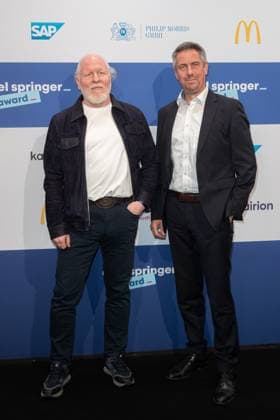 Axel Springer Award 2023 Hans Christian Boos and Dirk General Kuchel at the Axel Springer Award 2023 in the Axel Springer New Building on 17 10 2023 in Berlin Copyright: xEventpressxKochanx