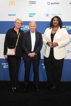 Axel Springer Award 2023 Marion Horn, Ralph Büchi and Niddal Salah Eldin at the Axel Springer Award 2023 in the Axel Springer New Building on 17 10 2023 in Berlin Copyright: xEventpressxKochanx