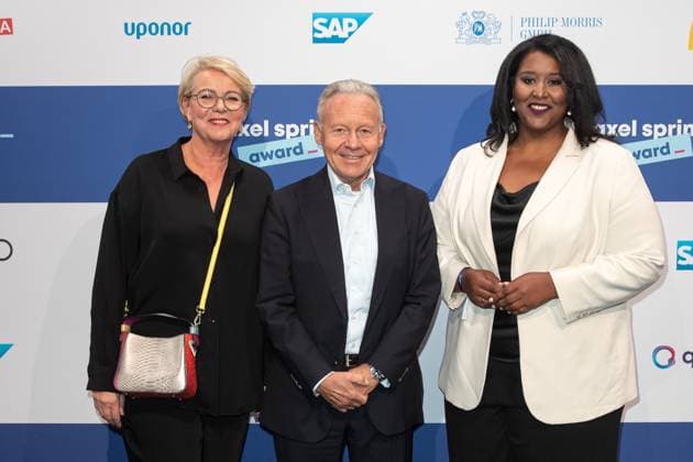 Axel Springer Award 2023 Marion Horn, Ralph Büchi and Niddal Salah Eldin at the Axel Springer Award 2023 in the Axel Springer New Building on 17 10 2023 in Berlin Copyright: xEventpressxKochanx