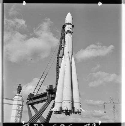 ***OCTOBER 28,1971,FILE PHOTO*** Exhibition of the achievements of the USSR in Moscow, 28 October 1971. The Exhibition of the Achievements of the National Economy of the Soviet Union is on permanent display at the Moscow Exhibition Center. In each pavilion there are displays of the most successful inventions and innovations in all branches of industry, agriculture, education, science, culture and technology. Among other things, there is a pavilion of cosmonautics, where some originals and models of spacecraft, etc. In front of the cosmonautics pavilion at the Exhibition of the Achievements of the National Economy of the USSR in Moscow, the Vostok spacecraft with the last stage of the rocket is installed. (CTKxPhoto VenekxSvorcik) CTKPhot  CTKPhotoF202305250069001