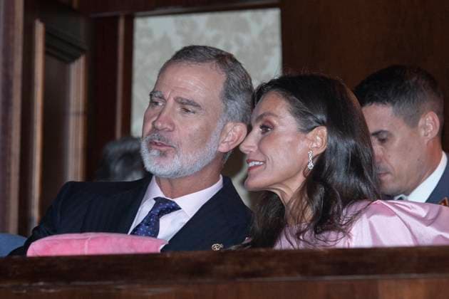The King and Queen of Spain, the Princess of Asturias and Infanta Sofia preside over the 31st Princess of Asturias Awards Concert King Felipe VI and Queen Letizia, during the XXXI Princess of Asturias Concert, at the Oviedo Auditorium, on October 19, 2023, in Oviedo, Asturias, Spain. Today marks the start of the ceremonies for the 2023 Princess of Asturias Awards, to be held tomorrow, October 20. The King and Queen, the Princess and the Infanta will preside over the XXXI Princess of Asturias Awards Concert after receiving in audience this morning the recipients of the 2023 Princess of Asturias Medals, the winners of the 2022 End of Degree Awards of the University of Oviedo and the jurors of the awards and members of the Board of Trustees of Copyright: xEuropaxPress ABACAx 872467_034 EuropaxPress ABACAx 872467_034