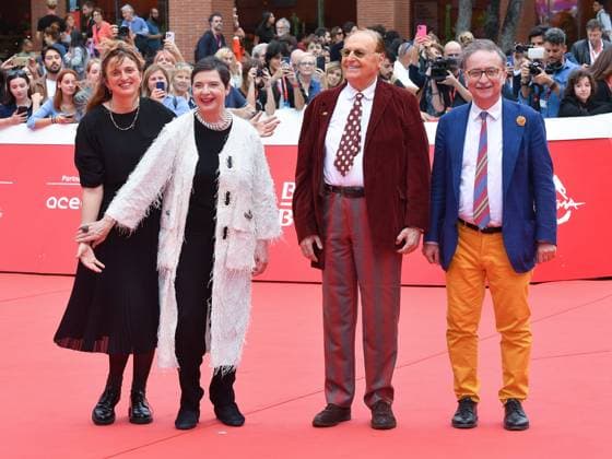 Rome, Rome Film Fest 2023. Rome Film Festival. Red carpet Isabella Rossellini. Pictured: Alice Rohrwacher, Isabella Rossellini, Renzo Arbore, Gian Luca Farinelli  Copyright: xMaurizioxD Avanzox xipa-agency.nx xDxAvanzo Provvisionatox IPA_IPA41102551