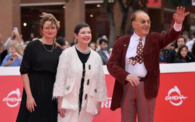 October 20, 2023, ROME, ITALY: Italian film director Alice Rohrwacher (L), Italian actor Isabella Rossellini (C) and Italian showman Renzo Arbore pose on the red carpet at the 18th annual Rome International Film Fest in Rome, Italy, 20 October 2023. The Festa del Cinema di Roma runs from 18 to 29 October 2023. ANSA ETTORE FERRARI ROME ITALY  - ZUMAa110 20231020_zaf_a110_039 Copyright: xEttorexFerrarix