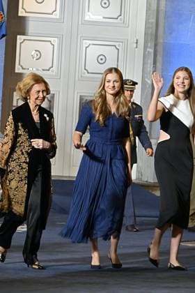 Spanish King Felipe VI and Letizia with Princess of Asturias Leonor de Borbon and Sofia de Borbon during the Princess of Asturias Awards 2023 in Oviedo, on Friday 20 October 2023 Cordon Press