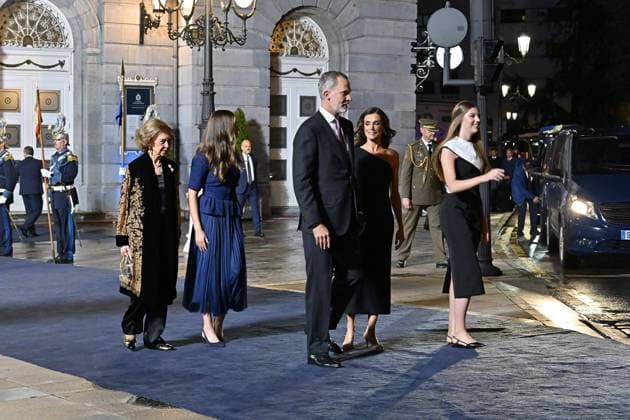 Spanish King Felipe VI and Letizia with Princess of Asturias Leonor de Borbon and Sofia de Borbon during the Princess of Asturias Awards 2023 in Oviedo, on Friday 20 October 2023 Cordon Press