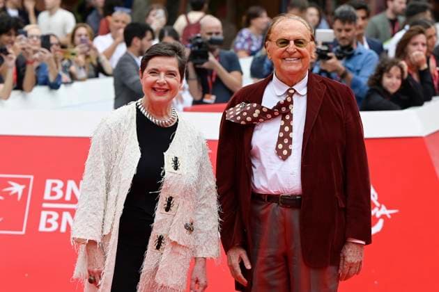 October 20, 2023, Rome, Italy: Isabella Rossllini (l) and Renzo Arbore (r) attend the red carpet of Isabella Rossellini and Renzo Arbore at Rome Film Fest 2023 at Auditorium Parco della Musica. Rome Italy - ZUMAs197 20231020_aaa_s197_260 Copyright: xMarioxCartellix