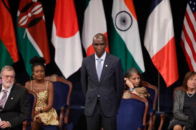 Princess of Asturias Awards Ceremony - Oviedo Athlete Eliud Kipchoge during the 43rd edition of the Princess of Asturias Awards 2023 , at the Campoamor Theater, on October 20, 2023, in Oviedo, Asturias, Spain. The Princess of Asturias Awards Ceremony is the main activity carried out by the Princess of Asturias Foundation, a private non-profit institution whose objectives are to contribute to the exaltation and promotion of scientific, cultural and humanistic values and to consolidate the links between the Principality of Asturias and the title traditionally held by the heirs to the Crown of Spain. The day is considered one of the most important cultural events on the international agenda. Photo by Jorge Peteiro Europa Press ABACAPRESS.COM  Copyright: xEuropaxPress ABACAx 872624_065 EuropaxPress ABACAx 872624_065