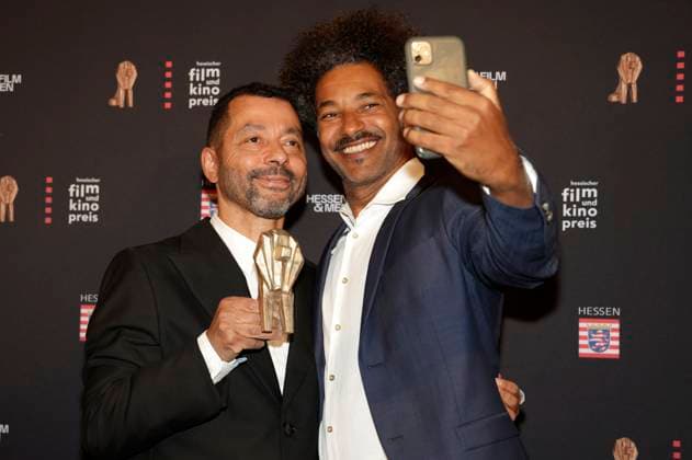 Oliver Hardt and Tyron Ricketts at the 34 Hessian Film and Cinema Award 2023 ceremony at the Alte Oper Frankfurt, 20 10 2023. Foto:xP.xBackx xFuturexImagex filmpreis_hessen_3043