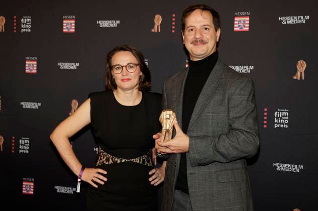 Anna Schoeppe and Emiliano Proietti at the 34 Hessian Film and Cinema Award 2023 ceremony at the Alte Oper Frankfurt, 20 10 2023. Foto:xP.xBackx xFuturexImagex filmpreis_hessen_3050