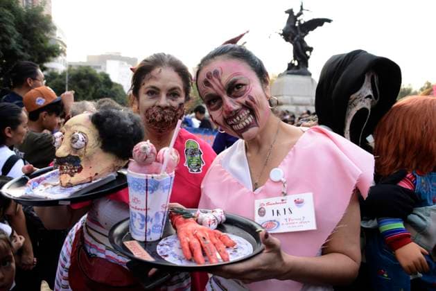 Mexico City Annual Zombie Walk October 21, 2023, Mexico City, Mexico: Participants disguised as Zombies take part during the Annual Zombie Walk at Mexico City s downtown. on October 21, 2023 in Mexico City, Mexico. (Photo by Carlos Tischler Eyepix Group) Copyright: xCarlosxTischler xEyepixxGroupx LB_20102023_102142
