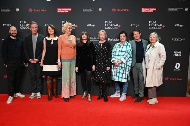 The jury and the winner of the Manfred Stelzer Award which this year goes to director Sonja Heiss for WANN WIRD ES ENDLICH WIEDER, SO wie ES NIE WAR at the 33 Film Festival Cologne, FFCGN in the Cologne Filmpalast