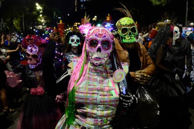 Caterinas Mega Parade - Mexico City Participants dressed as Catrina take part during the Annual Mega Parade of Catrinas 2023 as part of Day of the Dead (Dia de Muertos) celebration at Reforma Avenue. Mexico City, Mexico, October 22, 2023. Photo by Carlos Tischler Eyepix Group ABACAPRESS.COM Mexico City Mexico  Copyright: xTischlerxCarlos Eyepix ABACAx 872841_021 TischlerxCarlos Eyepix ABACAx 872841_021