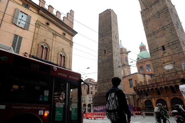 The Garisenda Tower cordoned off Bologna - The Garisenda tower, cordoned off for further investigations after an anomalous torsion of the structure was found, possibly caused by the vibrations of the buses passing by it Editorial Usage Only Bologna Italy  Copyright: xIPA ABACAx BRIPA20231024_1120 IPA ABACAx BRIPA20231024_1120
