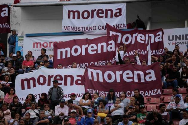 October 25, 2023, Mexico City, Mexico City, Mexico: MORENA party militants from different municipalities in the city attended the event organised by the party based at the Ciudad de los Deportes. Mexico City Mexico - ZUMAs310 20231025_zip_s310_007 Copyright: xLuisxExSalgadox