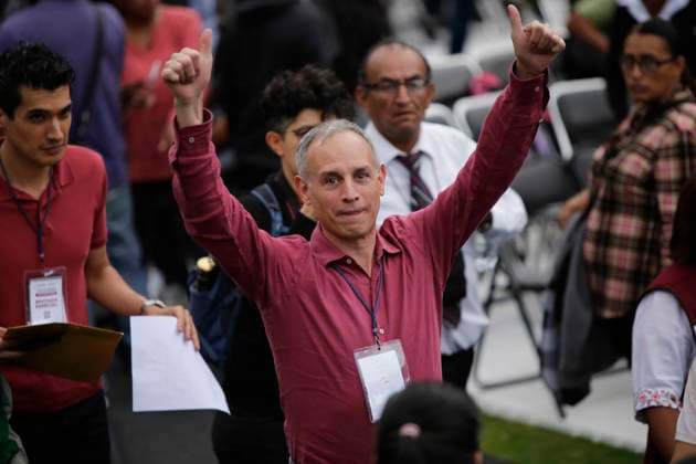 October 25, 2023, Mexico City, Mexico City, Mexico: Dr. Hugo Lopez Gatell (MORENA party militant) arriving at the meeting with MORENA party militants in CDMX, held at the Ciudad de los Deportes. Mexico City Mexico - ZUMAs310 20231025_zip_s310_016 Copyright: xLuisxExSalgadox