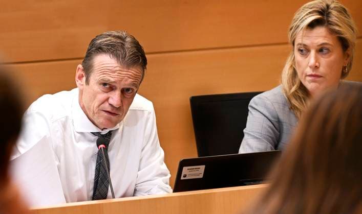 Interior & Justice Committees 25 10 2023 BRUSSELS, BELGIUM - OCTOBER 25 : Committee on Justice and Interior with Annelies Verlinden (CD&V), Minister of the Interior, Paul Van Tigchelt (OPEN VLD), Minister of Justice and Nicole de Moor (CD&V), State Secretary for Asylum and Migration on the attack in Brussels in which 2 Swedish supporters were killed by Abdesalem Lassoued, a 45-year-old Tunisian on October 25, 2023 in Brussels, Belgium, 25 10 2023 Brussels Belgium  Copyright: xDidierxLebrunx