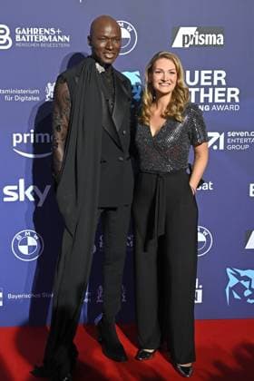 Judith GERLACH Digital Minister Bavaria with Model Papis Loveday Red Carpet,Blue Panther Ð TV and Streaming Award 2023 on 25 10 2023 at BMW Welt Munich.