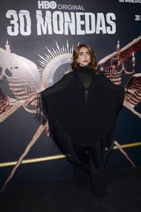 October 26, 2023, Mexico City, Ciudad de Mexico, Mexico: October 25, 2023, Mexico City, Mexico: Karla Farfo¡n Attends the black carpet of the season 2 Premiere of the 30 Monedas Tv Series by HBO, at Salon Barcelona. on October 25, 2023 in Mexico City, Mexico. Mexico City Mexico - ZUMAe321 20231026_zea_e321_012 Copyright: xCarlosxTischler xEyepixxGroupx