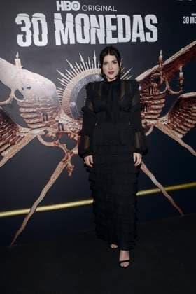 October 26, 2023, Mexico City, Ciudad de Mexico, Mexico: October 25, 2023, Mexico City, Mexico: Cassandra So¡nchez-Navarro Attends the black carpet of the season 2 Premiere of the 30 Monedas Tv Series by HBO, at Salon Barcelona. on October 25, 2023 in Mexico City, Mexico. Mexico City Mexico - ZUMAe321 20231026_zea_e321_016 Copyright: xCarlosxTischler xEyepixxGroupx