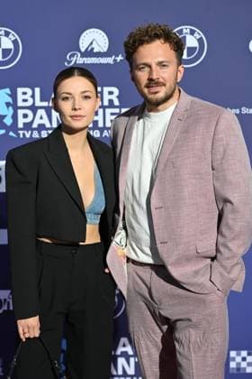 Lena Meckel and David Helmut, Red Carpet,Blue Panther Ð TV and Streaming Award 2023 on 25 10 2023 at BMW World Munich