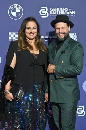 Saina Bayatpour and Manuel Cortez Red Carpet,Blue Panther Ð TV and Streaming Award 2023 on 25 10 2023 at BMW Welt Munich.